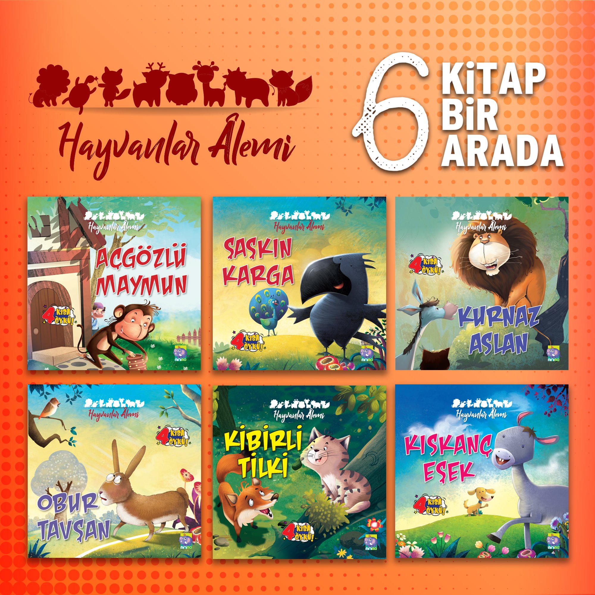 Hayvanlar Alemi Kitap Seti ( 6 Kitap 24 Öykü)